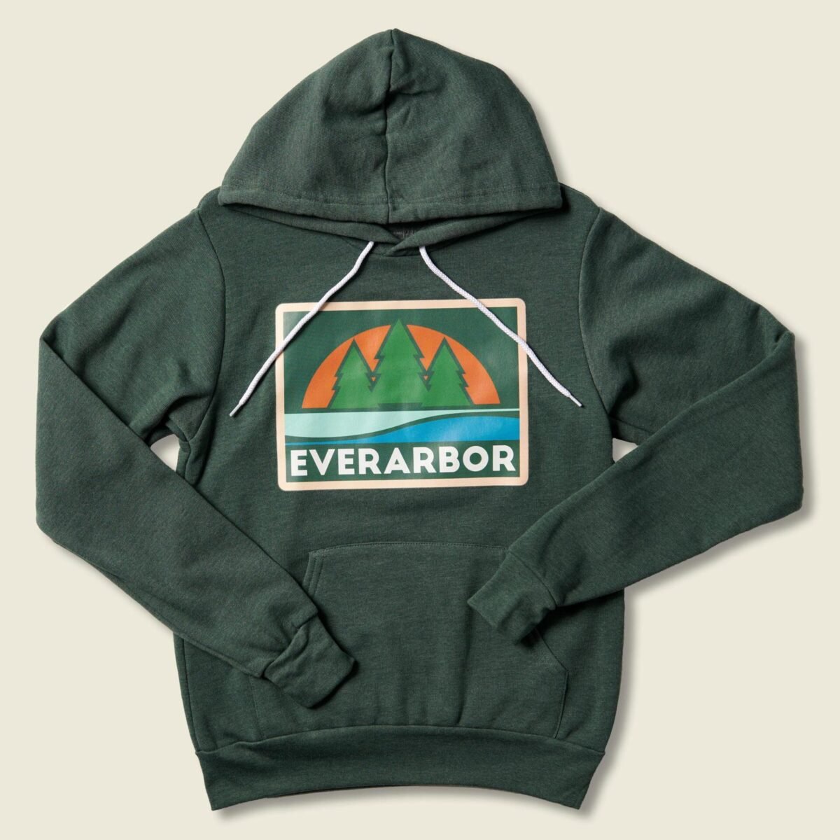 Retro Art Hoodie - Heather Forest