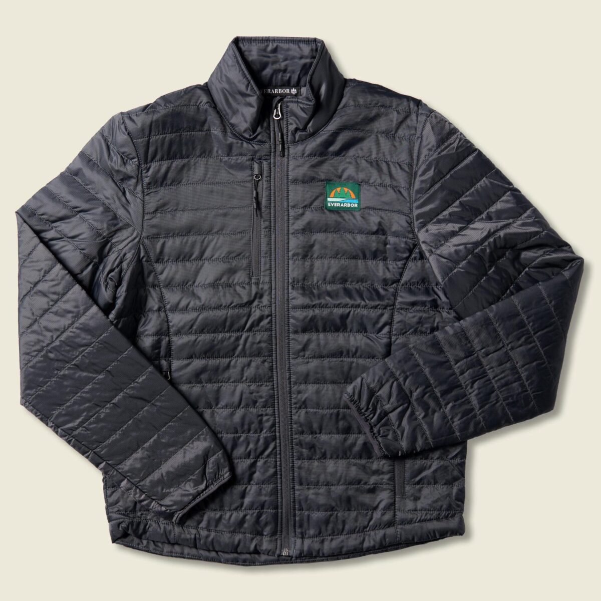 Men's Puffy Jacket with woven retro (Graphite)