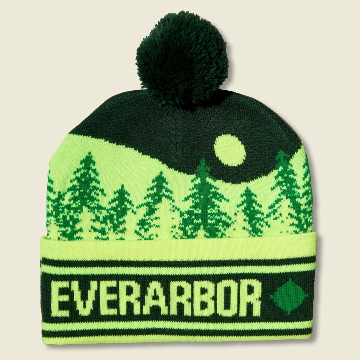Pixelated Pom Hat - Green