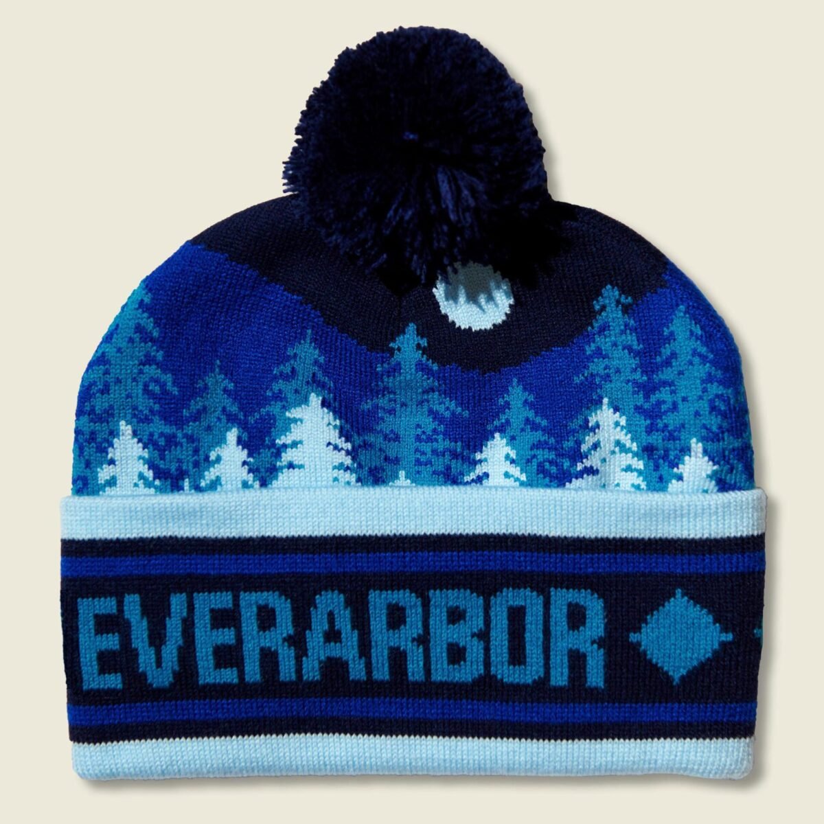Pixelated Pom Hat - Blue
